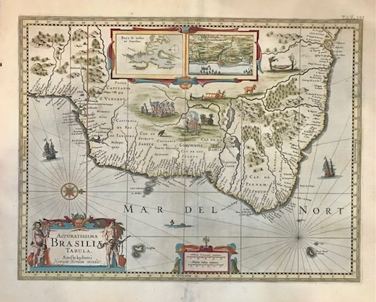 Mercator Gerard - Hondius Jodocus Accuratissima Brasiliae Tabula 1637 Amsterdam
